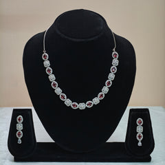 Blush Stone Diamond Necklace Set - DD10010