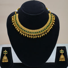 Antique Gold Coin Choker Necklace Set-DD10013
