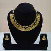 Traditional Coin & Stone Choker Necklace Set-DD10016