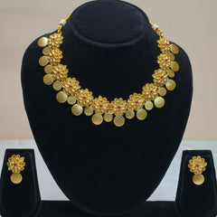 Classic Coin Drop Temple Necklace Set-DD10020