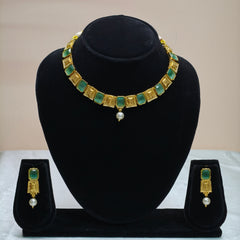 Coin Drop Temple Necklace Set-DD10024