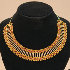 Daredove Gold-Plated Floral Fan Necklace & Earrings Set – Bridal Jewellery