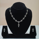 Mint Drop Classic Diamond Necklace Set-DD10045