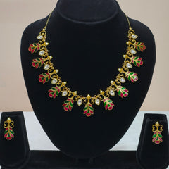 Enamel Leaf Necklace Set-DD10049