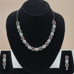 Blush Stone Diamond Necklace Set - DD10010
