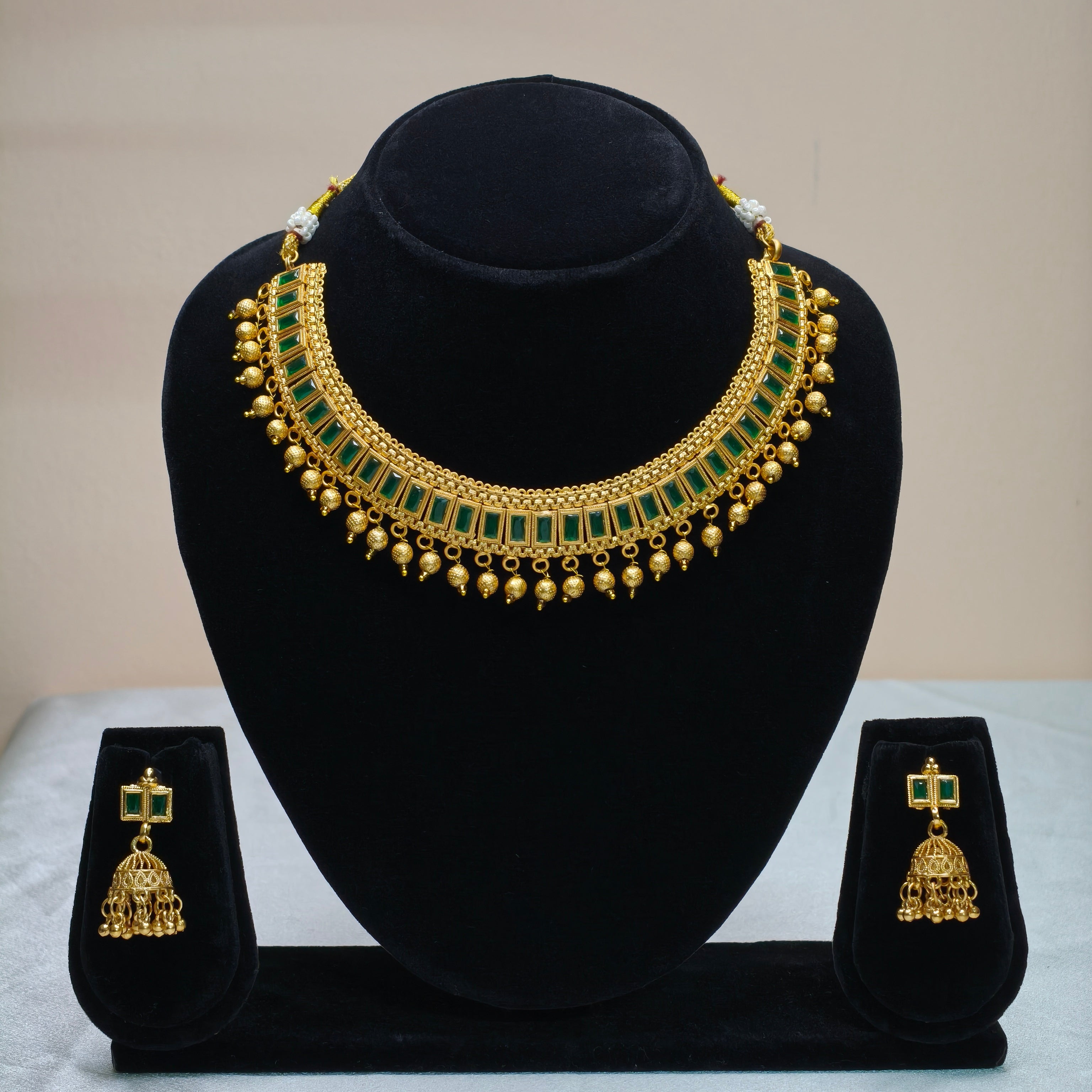 Antique Gold Coin Choker Necklace Set-DD10013