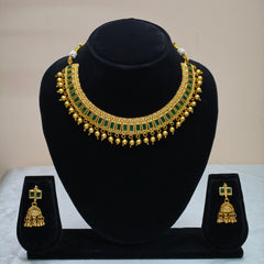 Antique Gold Coin Choker Necklace Set-DD10013