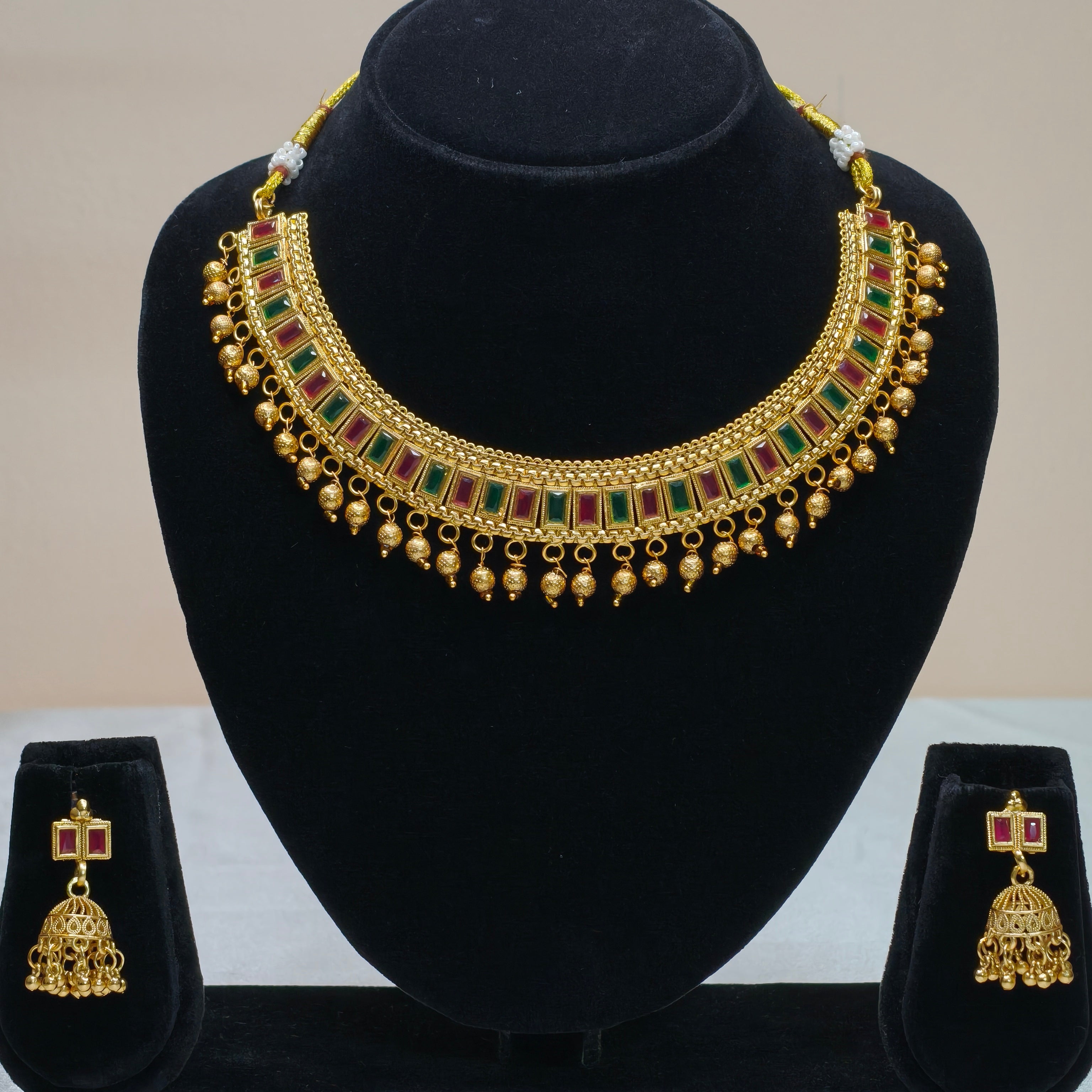 Antique Gold Coin Choker Necklace Set-DD10013