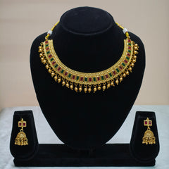 Antique Gold Coin Choker Necklace Set-DD10013
