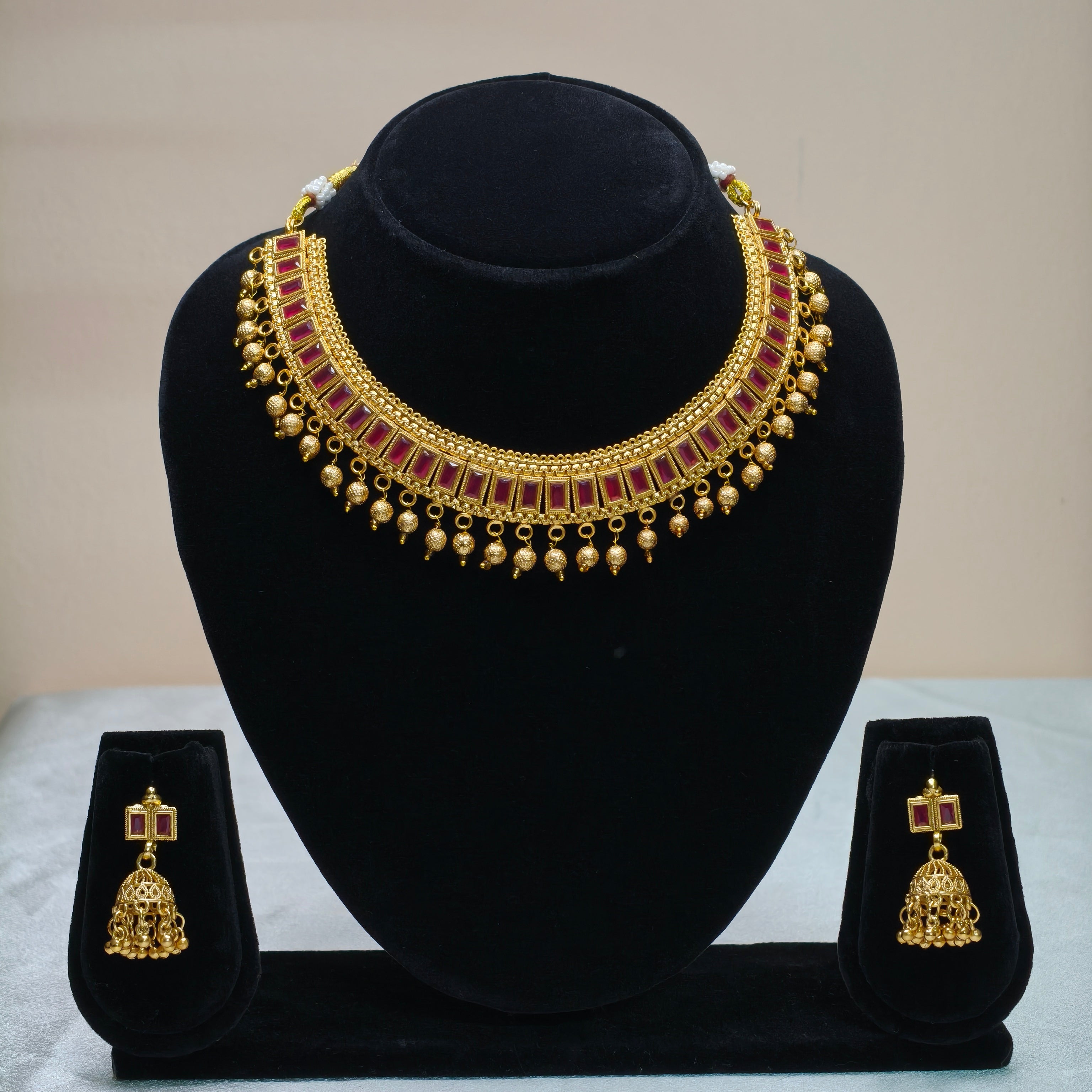 Antique Gold Coin Choker Necklace Set-DD10013