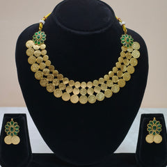 Traditional Coin Layered Temple Necklace Set-DD10017