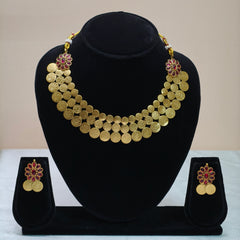 Traditional Coin Layered Temple Necklace Set-DD10017
