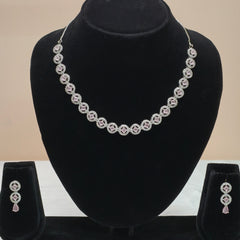 Mint Halo Circle Statement Necklace Set-DD10018