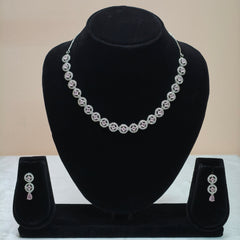 Mint Halo Circle Statement Necklace Set-DD10018