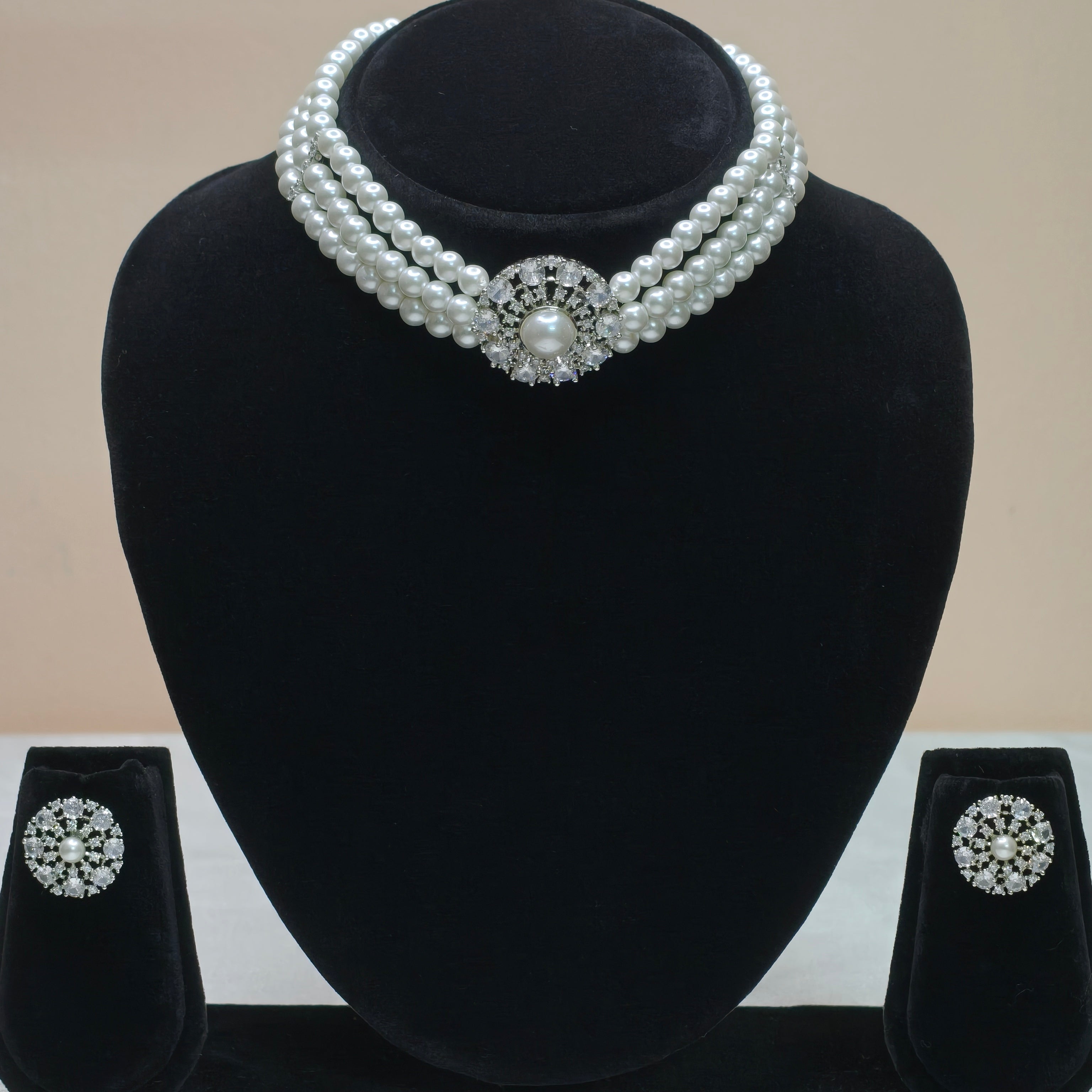 Classic Pearl Statement Set – Necklace & Earrings