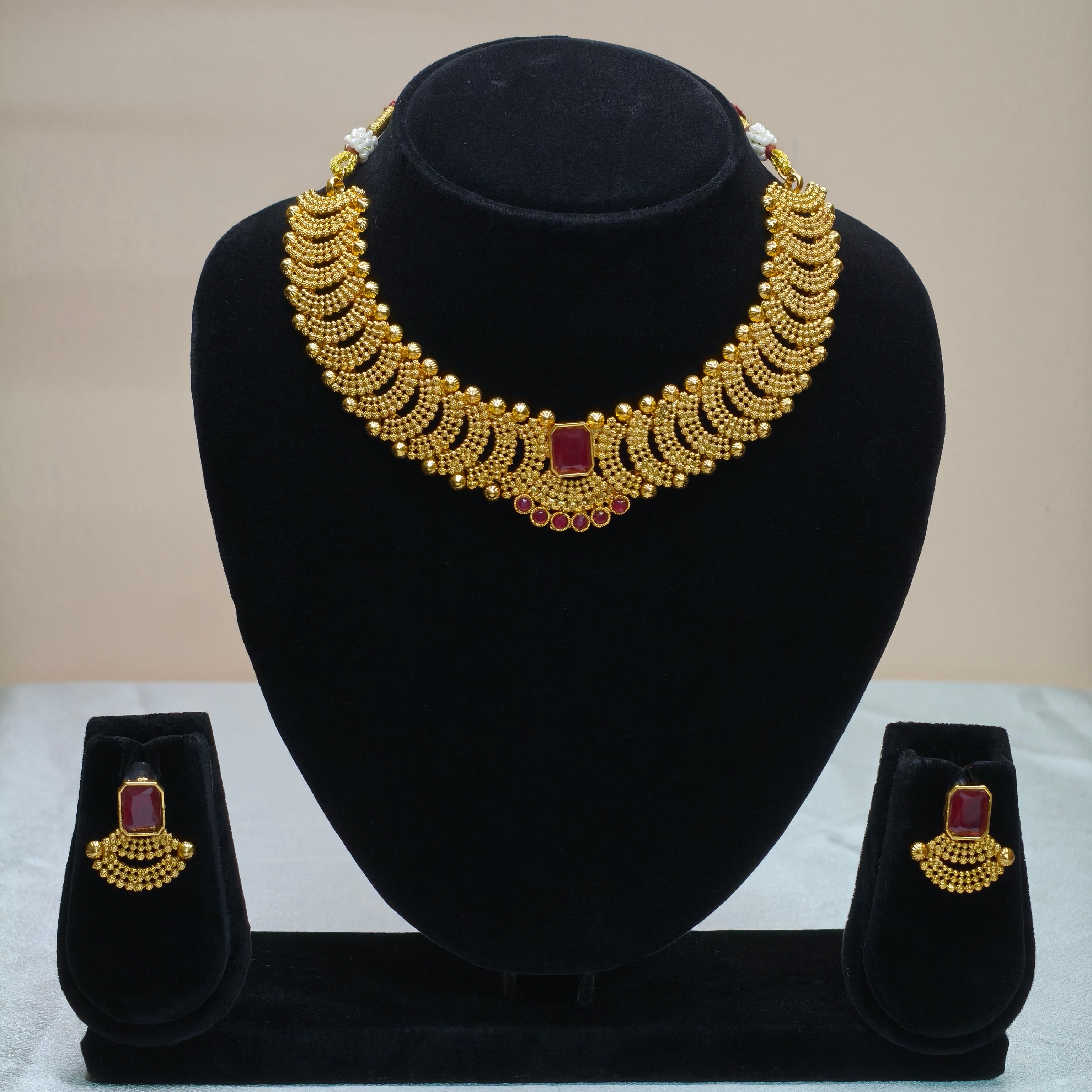 Layered Coin Temple Necklace Set-DD10022