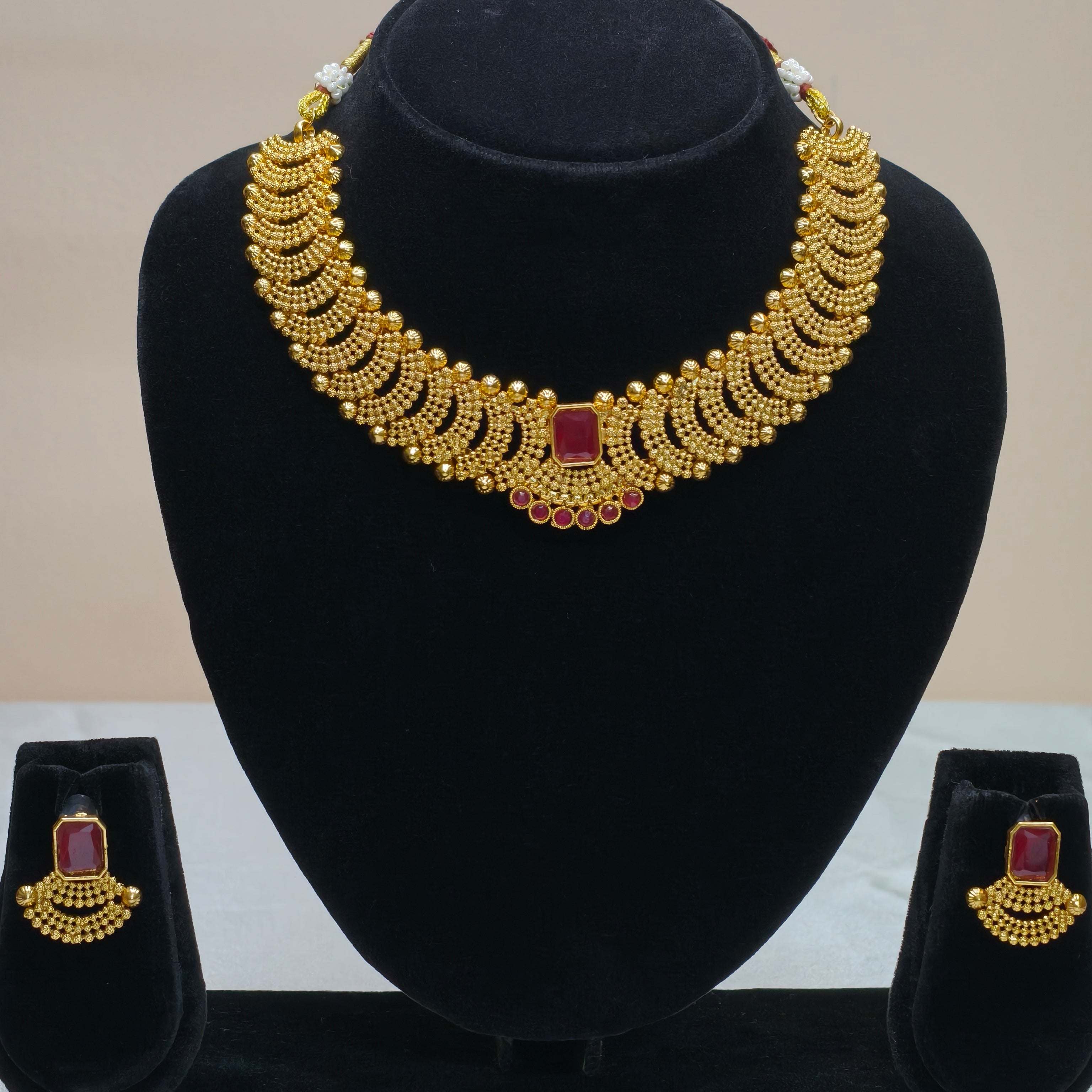 Layered Coin Temple Necklace Set-DD10022