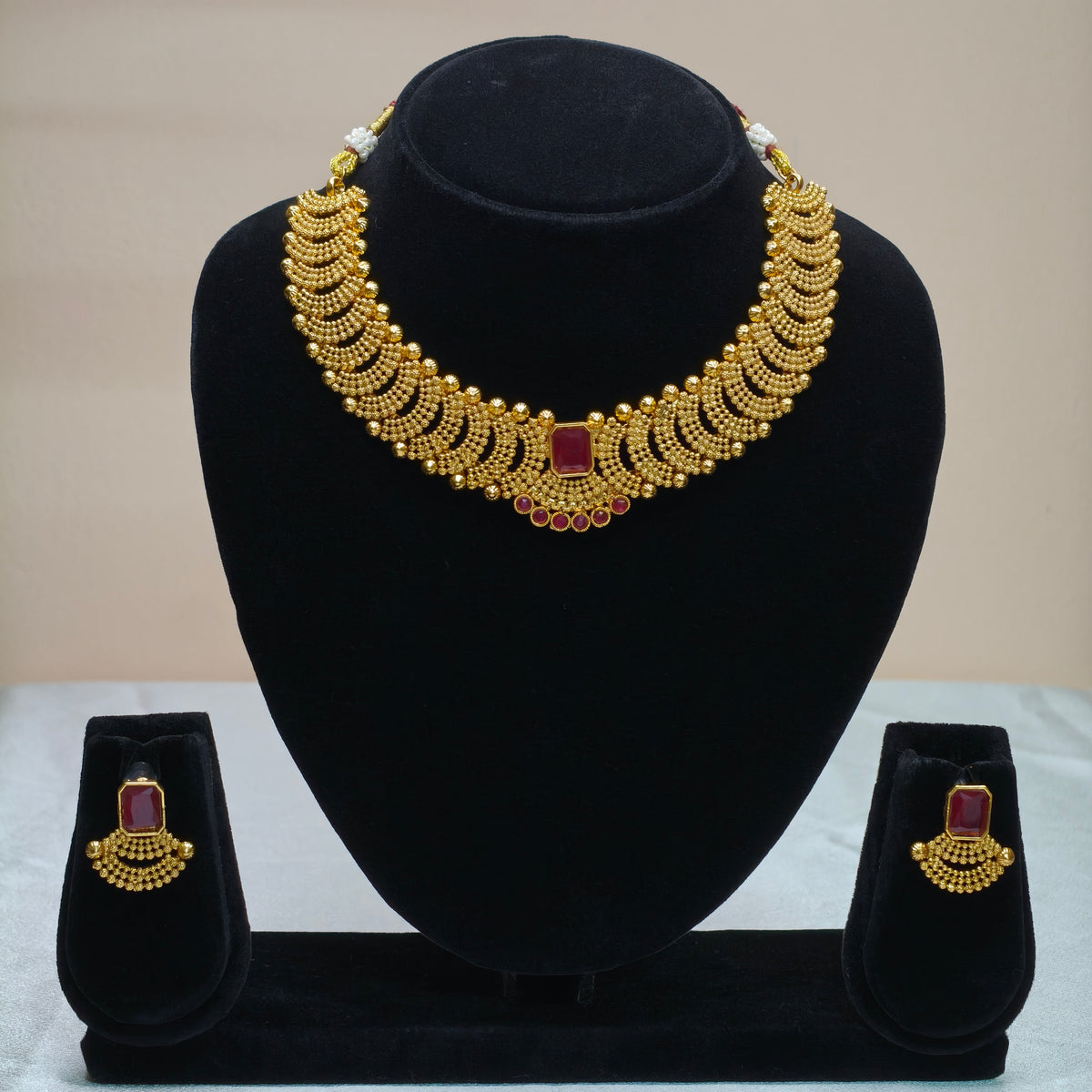 Layered Coin Temple Necklace Set-DD10022