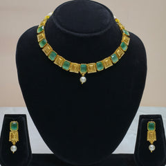 Coin Drop Temple Necklace Set-DD10024