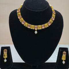 Coin Drop Temple Necklace Set-DD10024