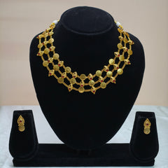 Leaf Pattern Temple Necklace Set-DD10026