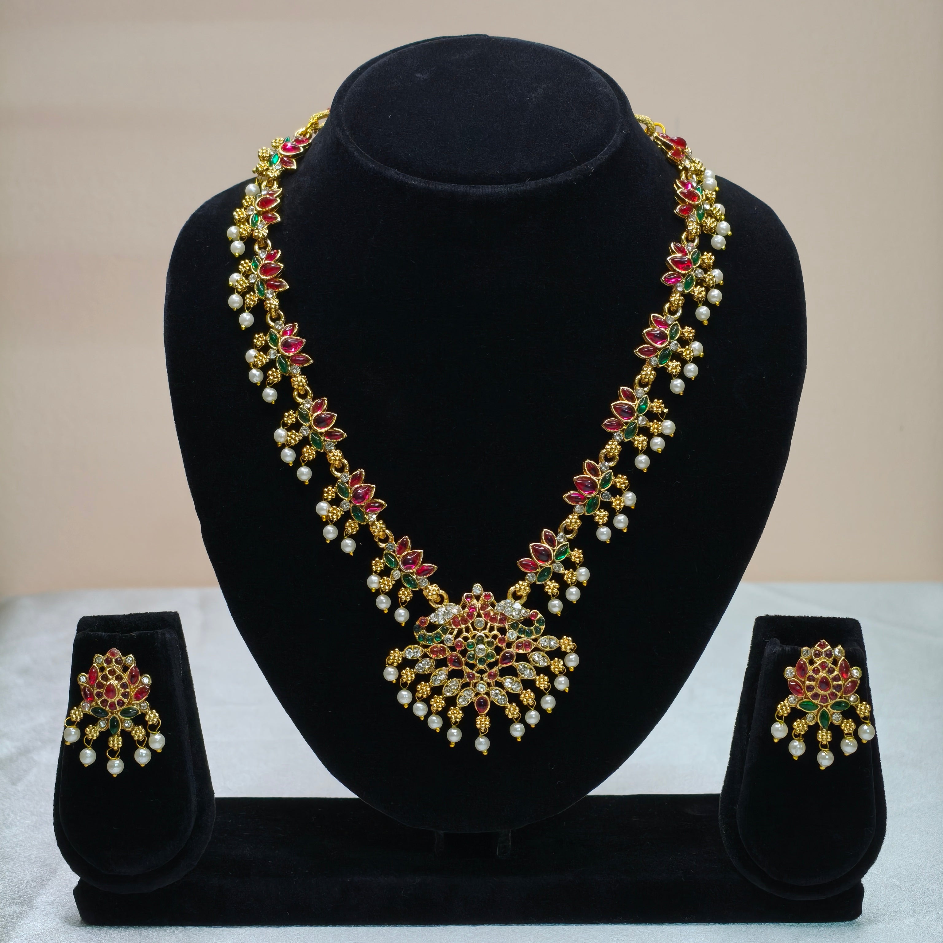 Pearl Detail Necklace Set-DD10028