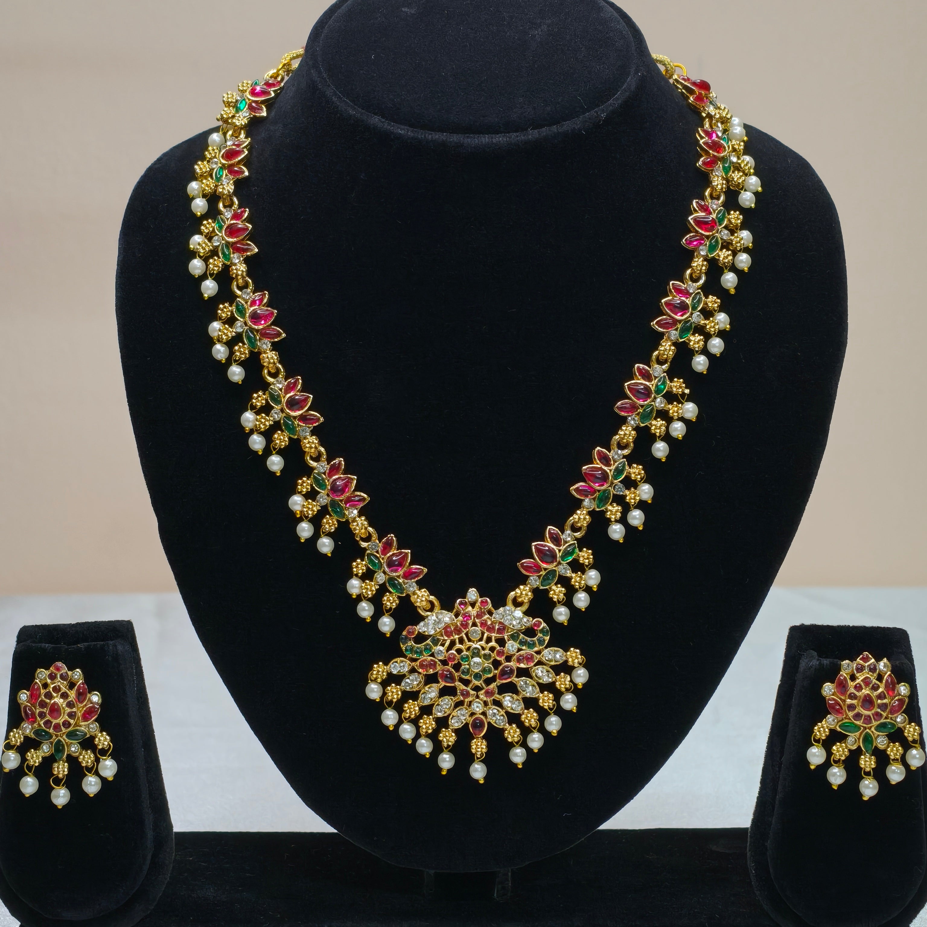 Pearl Detail Necklace Set-DD10028