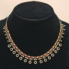 Daredove Kundan Gold-Plated Necklace & Earrings Set – Bridal/Festive Jewellery