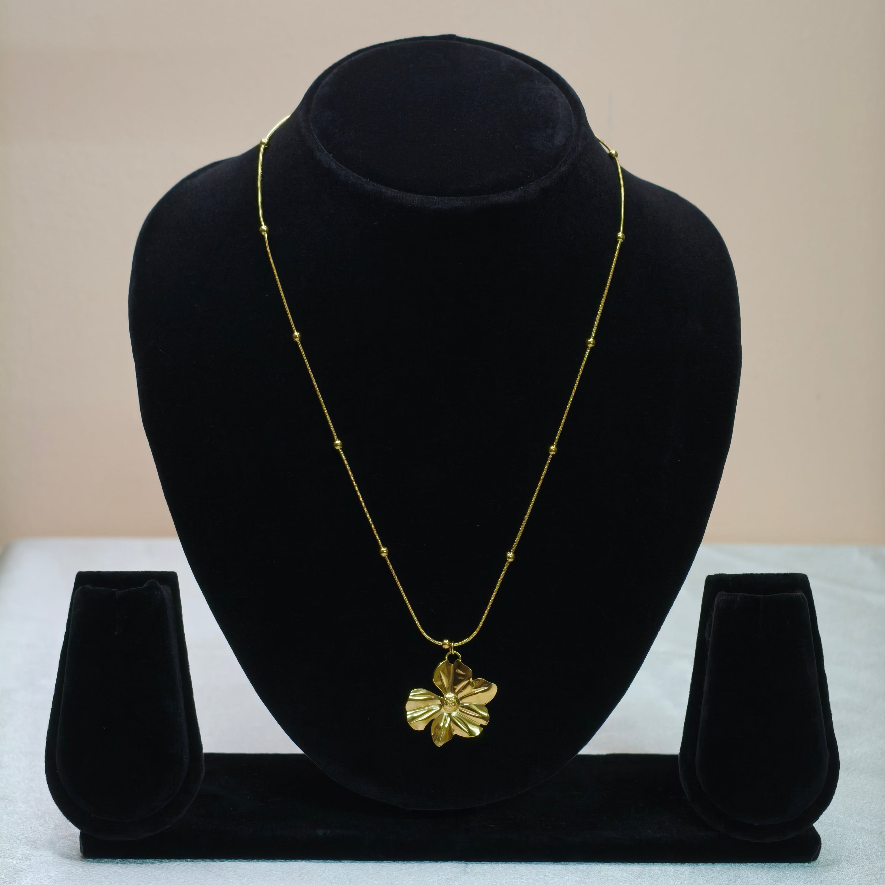 Minimal Floral Drop Pendant Necklace-DD10037