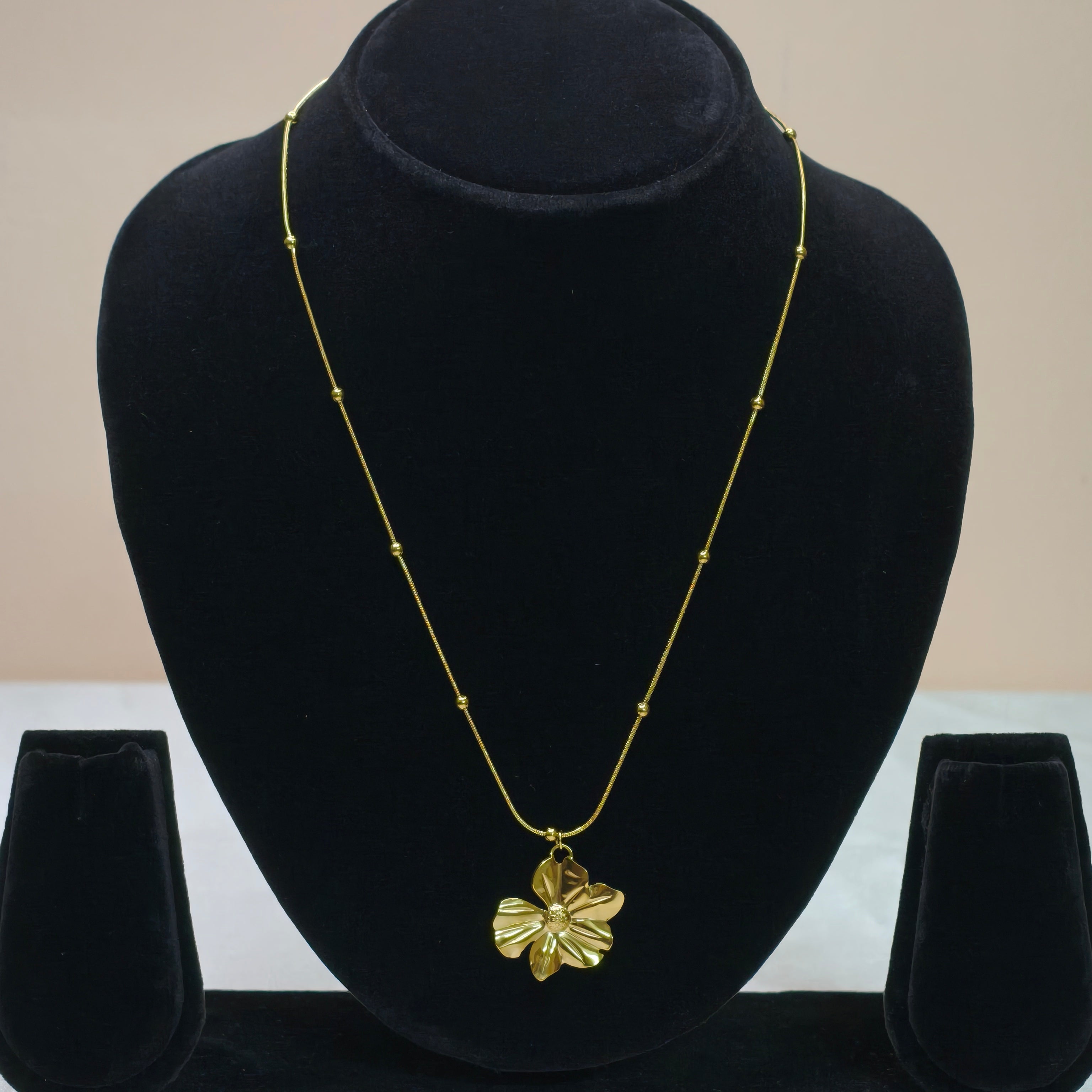 Minimal Floral Drop Pendant Necklace-DD10037