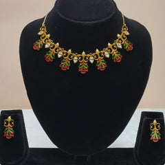 Leaf Motif Necklace Set-DD10043