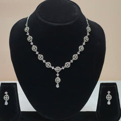 Mint Drop Classic Diamond Necklace Set-DD10045