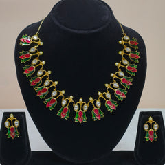 Enamel Stone Necklace Set-DD10025
