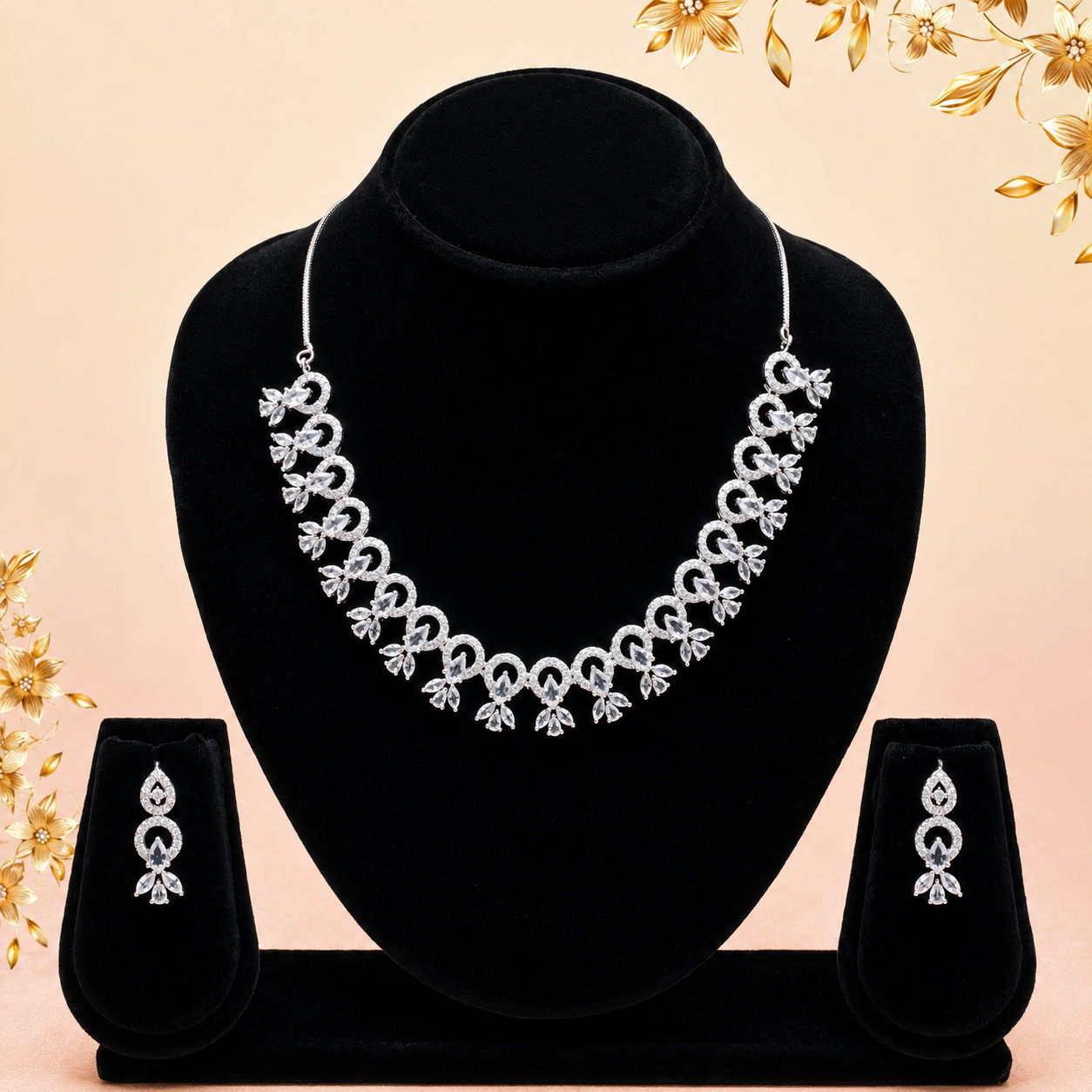 Crystal Loop Elegance Necklace Set-DD10009