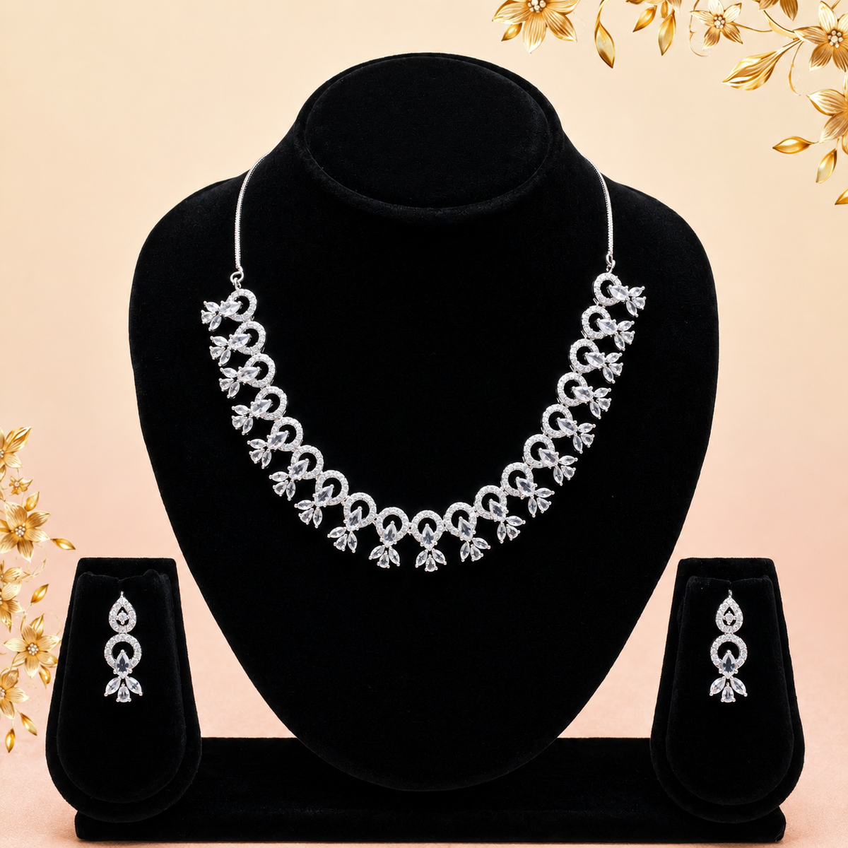Crystal Loop Elegance Necklace Set-DD10009