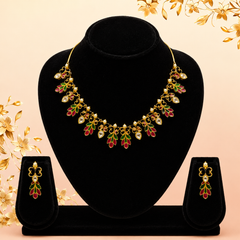 Leaf Motif Necklace Set-DD10043